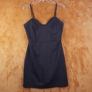 NSR Womens Dress Medium Black Mini Sheath Bodycon Sparkle Stretch Adjustable